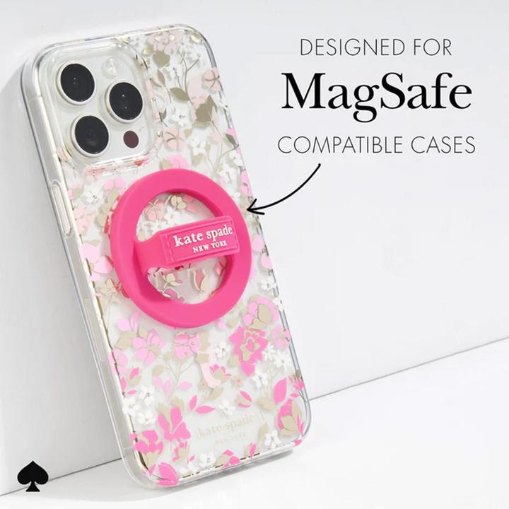 Image du produit Kate Spade Magnetischer Schlaufengriff – MagSafe Fingergriff (Pom Pom Pink)
