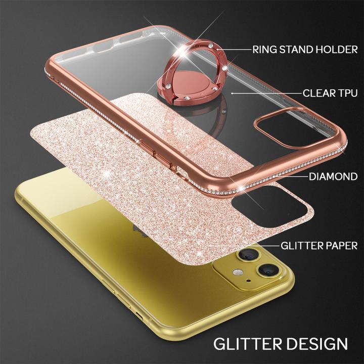 Produktbild Nalia Ring Glitzer Silikon Hülle (Apple iPhone 11)