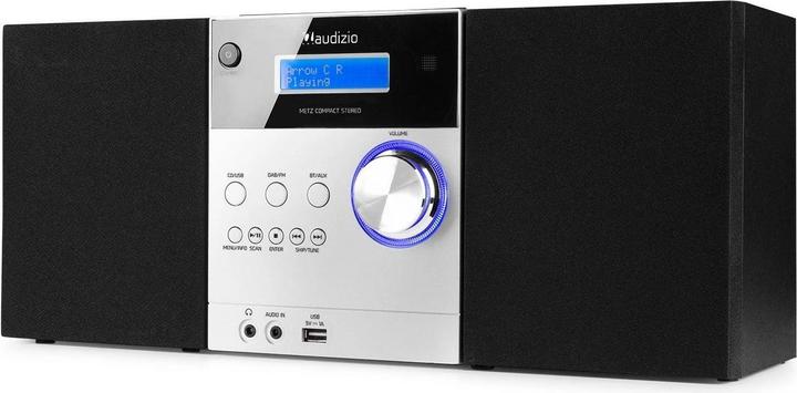 Image du produit Audizio Micro-chaîne Hi-Fi Metz Aluminium (Bluetooth, Lecteur de CD, 1x 30 W)