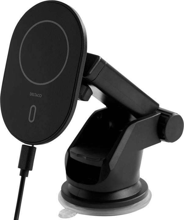 Actual product image Deltaco Wireless car charger with magnet (15 W)