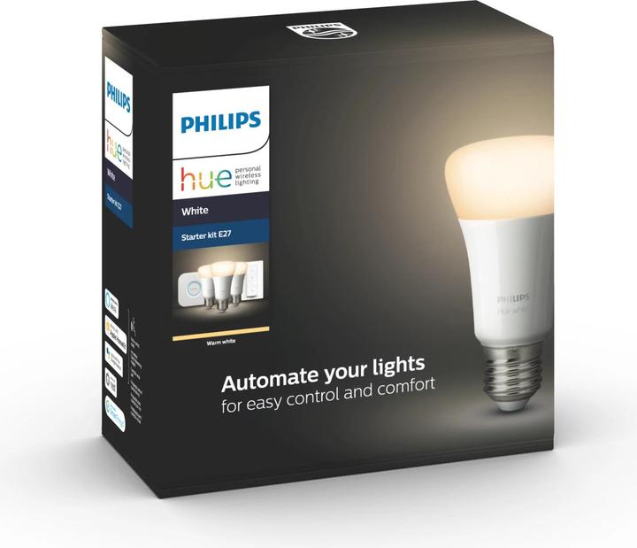 Produktbild Philips Hue White BT Starterset (E27, 9.50 W, 806 lm, 3 x, F)