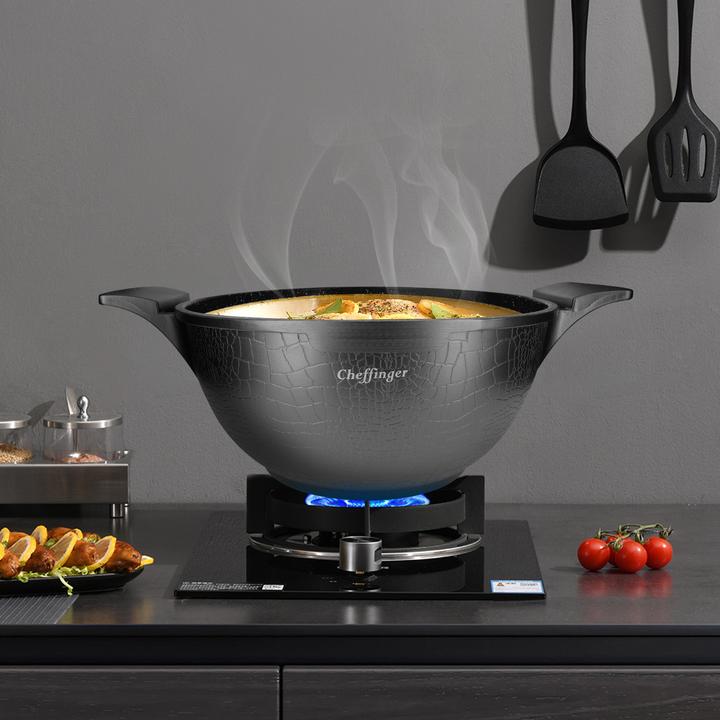Produktbild JTI 6-teiliges Induktionstopfset - Aluminiumguss (28 cm, Römertopf, Aluminiumguss)
