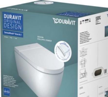 Image du produit Duravit Kit WC douche Starck f Lite cuvette sans rebord blanc 650001012004310
