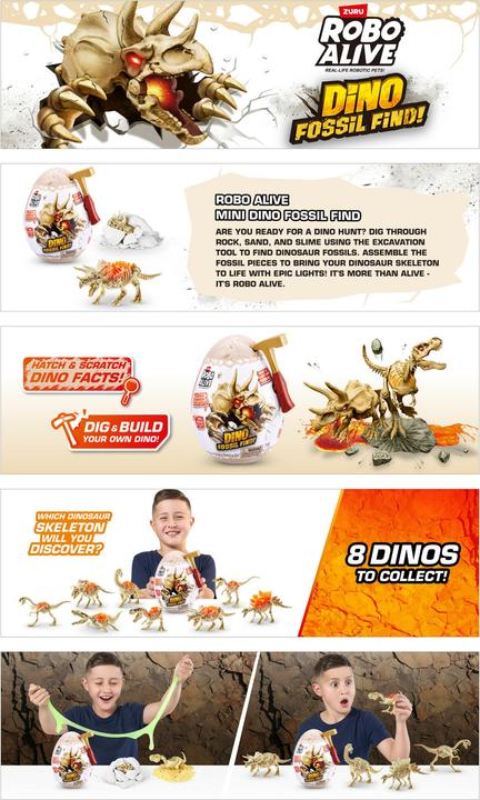 Produktbild Zuru ROBO ALIVE Dino Fossil Find Mini Surprise Egg ass.