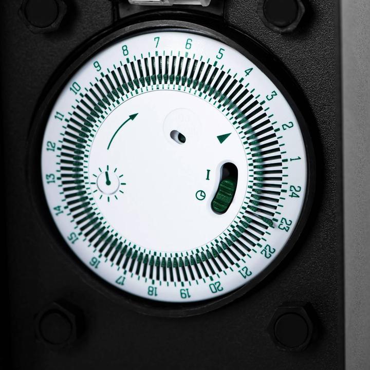 Actual product image Grafner Stainless Steel Socket Pillar with Timer 2 Outdoor Sockets Anthracite Garden Socket