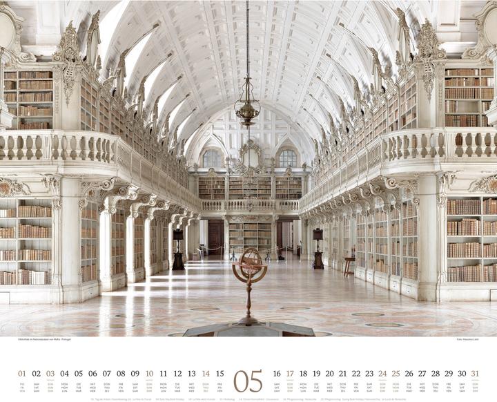 Welt der Bücher - Bibliotheken-Kalender 2026 (54 x 48 cm, Harter Einband, Englisch, Französisch, Deutsch)