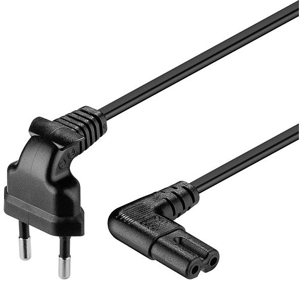 Produktbild Hapena Netzkabel Eurostecker44142203023m beide Enden gewinkelt schwarz (3 m)