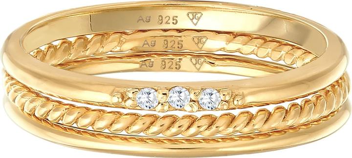 Immagine prodotto Elli Anello a fascia, anello di cristallo, set di anelli (58, 925 Argento)