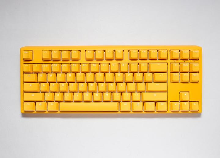 Actual product image Ducky One 3 Yellow TKL Gaming Keyboard, RGB LED - MX-Red (US) (US, Cable)