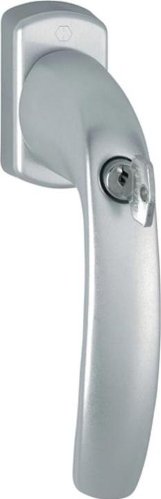 Produktbild Hoppe Fenstergriff New York 0810SVS/U10 Aluminium F9 / stahlfarbig 35 mm abschliessbar