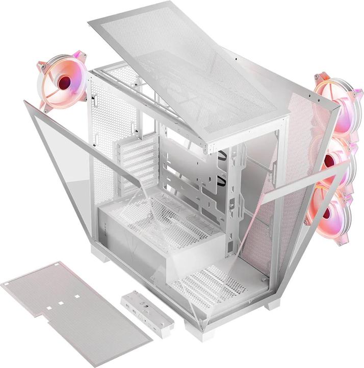 Actual product image Modecom Computer case Volcano SPACE APEX ARGB MIDI USB 3.0 X 2 CYPE-C white (mATX, ATX, ITX)