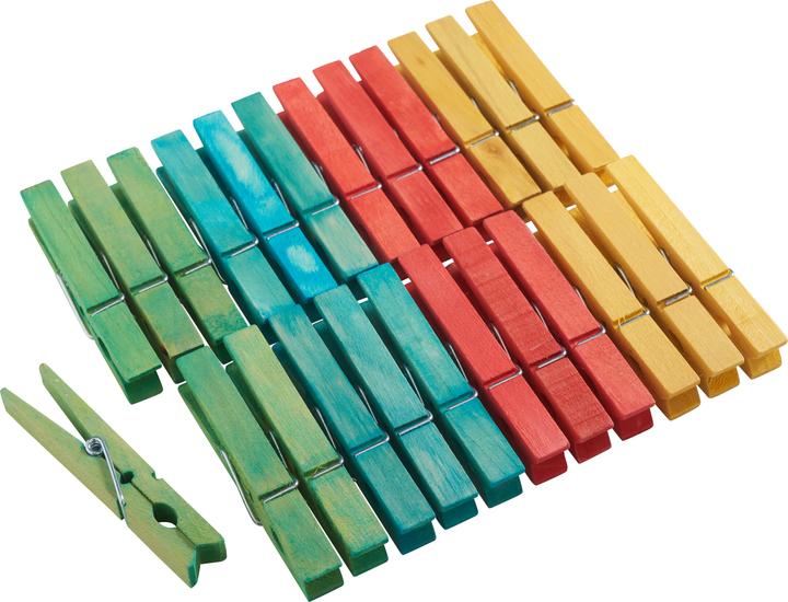Produktbild VBS Holzklammern "Bunt", 24 Stück, ca. 7,2cm
