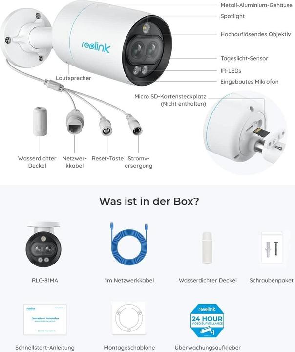 Immagine prodotto Reolink Telecamera IP PoE RLC-81MA (3840 x 2160 pixel)