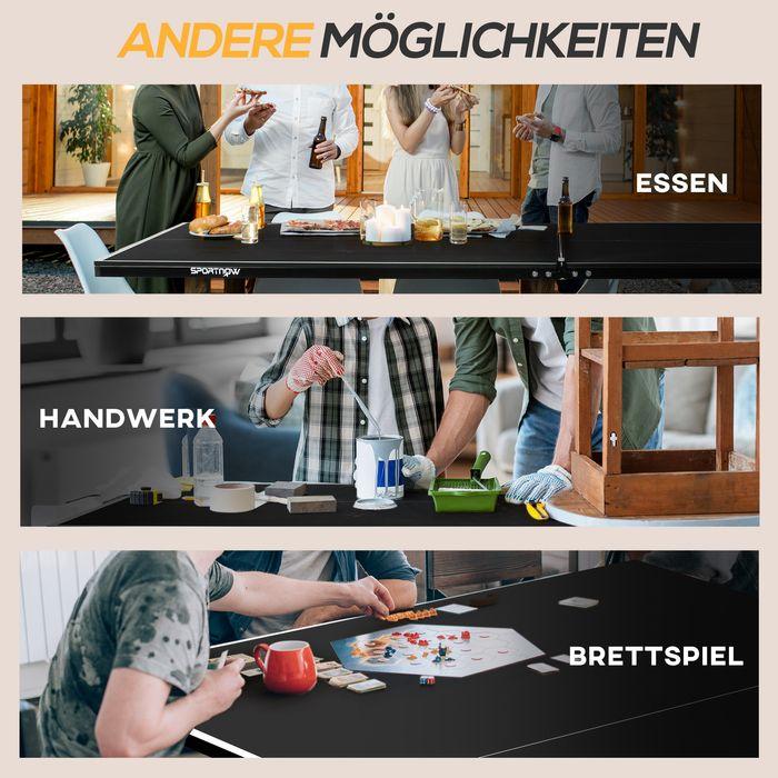 Image du produit Swisshandel24 Tischtennisplatte, Klappbar Tischtennistsich mit Netz, Rollen, Schwarz