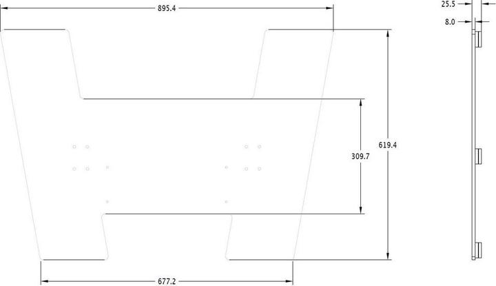 Produktbild Multibrackets Standfuss elektr, -100", max 120 kg, weiss (90", 120 kg)