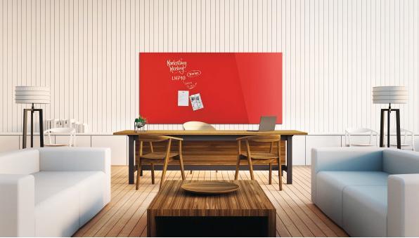 Actual product image Magnetoplan MAGNETOP. Design Glassboard 1200x900mm 13404006 intense red (1200 x 900 mm)