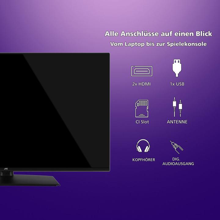 Produktbild JVC 40 Zoll Fernseher LT-40VF4455 - Full HD Fernseher mit 102 cm Bildschirmdiagonale & Triple-Tuner (40", LED, Full HD, 2025)