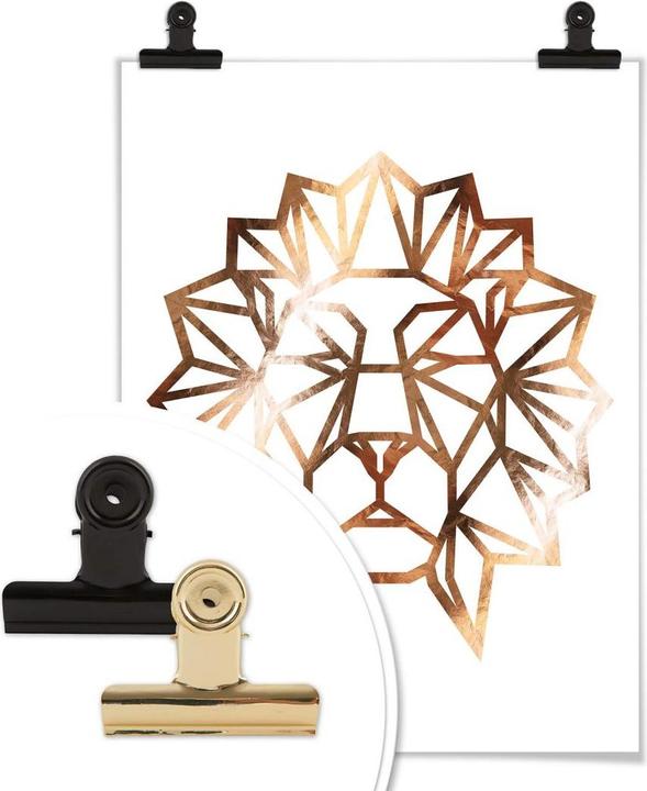 Produktbild Trenddeko Origami Löwenkopf - Kupferoptik (120 x 150 cm)