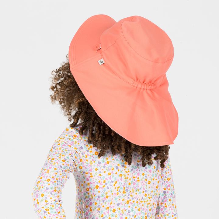 Image du produit Nabaiji Chapeau anti UV réversible Bébé - corail et imprimés fleurs