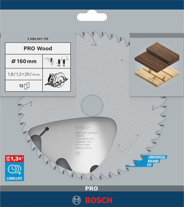 Actual product image Bosch Professional Zubehör PRO Wood circular saw blade, 160 x 1.8 x 20 mm