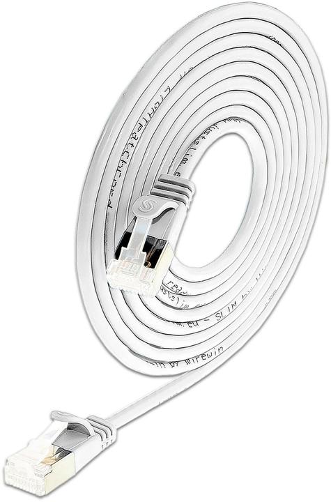 SLIM Câble patch RJ-45, Cat 6A, U/FTP, 3 m, blanc, 36 paquets (U/FTP, CAT6a, 3 m)