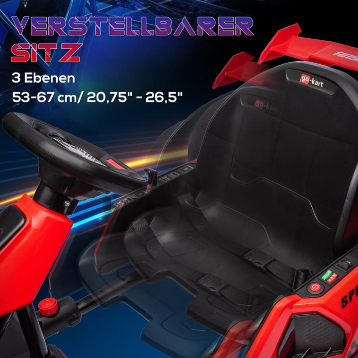 Produktbild Homcom Kinder Elektro Gokart Kunststoff, Metall Rot+Schwarz