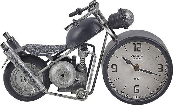 Beliani Tischuhr schwarz / silber Motorradform 19 cm BERNO