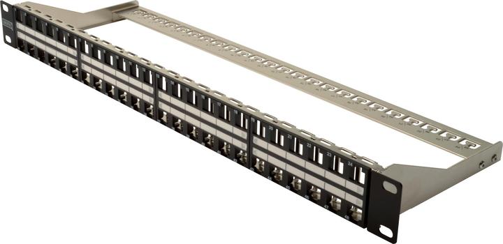 Produktbild Digitus Patch Panel Gehaeuse 1HE fuer Keystone Module 48-Port 48,3cm 19Zoll schwarz RAL 9005