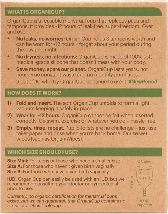 Actual product image AllMatters OrganiCup Menstrual cup Size B (Large)