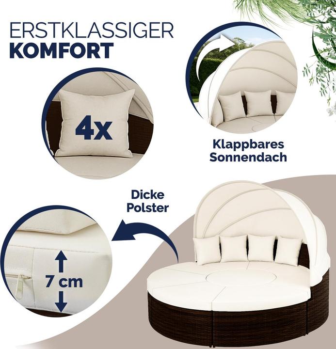 Produktbild Casaria Poly Rattan Sonneninsel (230 cm)