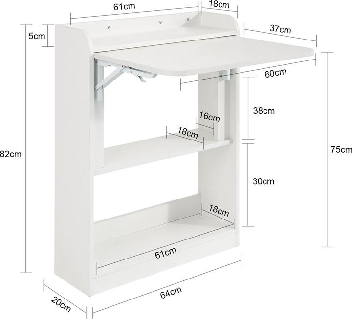 Actual product image SoBuy FWT92-W (64 x 58 x 82 cm)