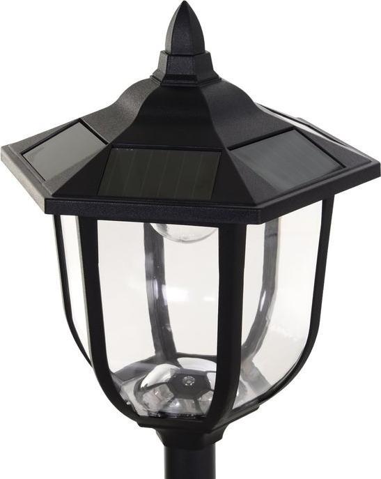 Produktbild Swisshandel24 Solar Gartenleuchte Gartenlampen Gartenlaterne Laterne 30/60 Lumen, Kunststoff, Schwarz Ø26,5 x 177 (60 lm, IP44)