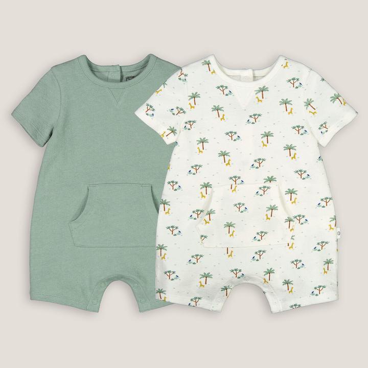 La Redoute Collections 2er-Pack kurze Baby-Overalls (74)