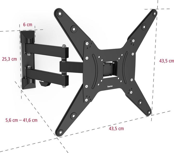 Actual product image Hama TV wall bracket (Wall, 165", 25 kg)