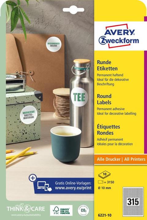 Produktbild Avery Runde Etiketten