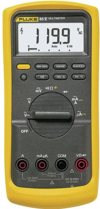 Image du produit Fluke Multimètre portable numérique 83V/EU (CAT III 1000V, CAT IV 600V)