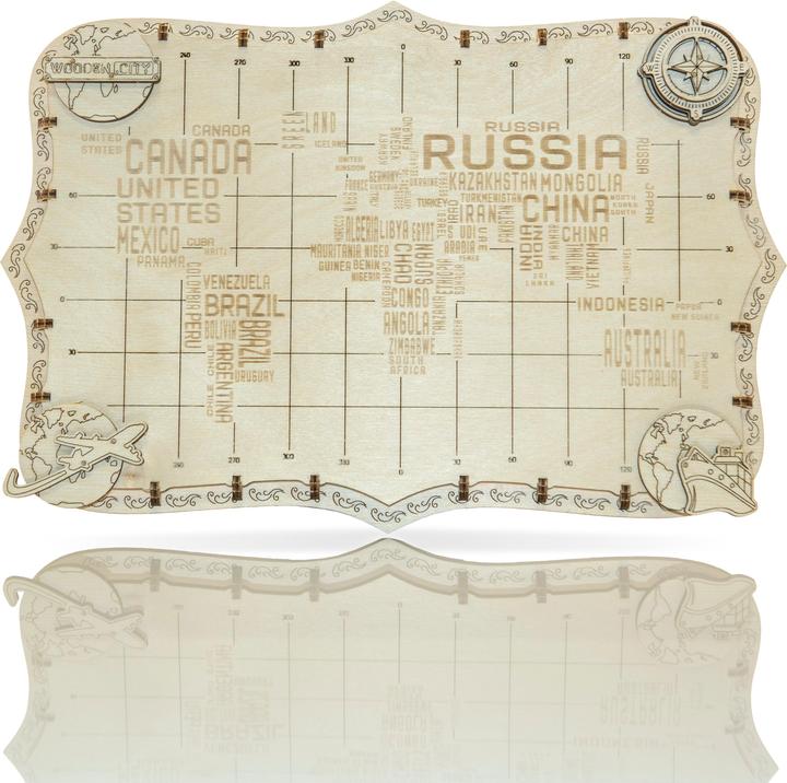 Image du produit WoodenCity Carte du monde Map Expedition Series Words