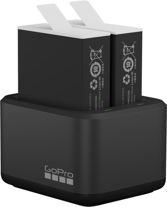 GoPro Dual Battery Charger + Enduro Batteries (Hero 11 Noir, Hero 9 Noir, Hero 10 Noir, Hero 12 Noir)