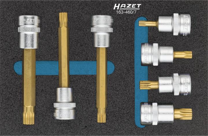 Actual product image HAZET Screwdriver socket set 163-460/7 - Square hollow 10 mm (3/8