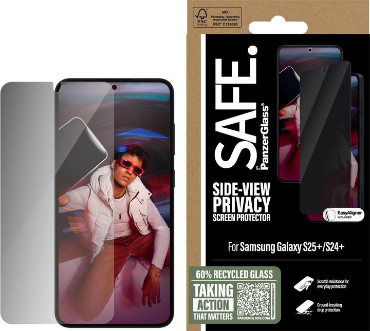 Actual product image PanzerGlass SAFE. by ® Privacy screen protector Ultra-Wide Fit (1 Piece, Samsung Galaxy S25+, Samsung Galaxy S24+)