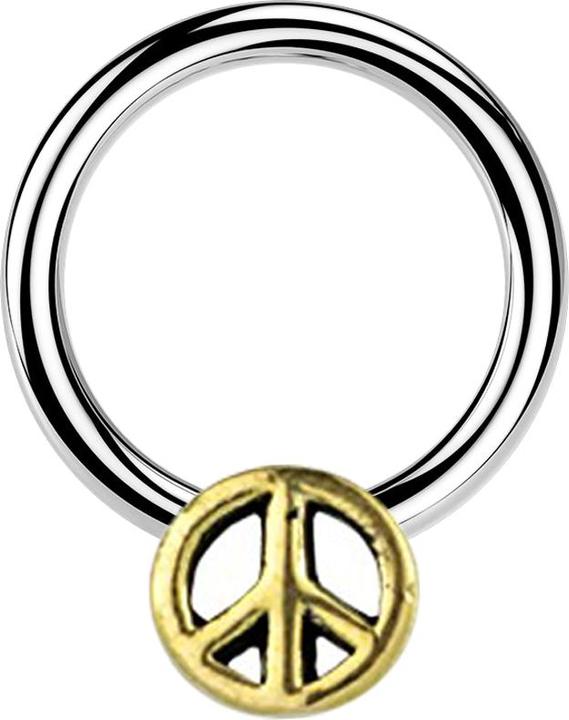 Actual product image Star Piercing Micro Closure Ring silver skull Steampunk gold plated (Brass, Surgical steel 316L)