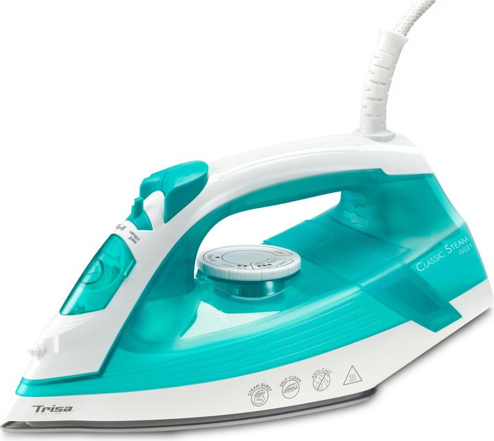 Trisa Classic Steam i5521 Fer à vapeur semelle céramique Turquoise (2000 W, 30 g/min)