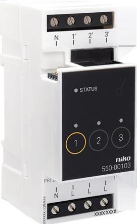 Actual product image Servodan Relay module for Niko Home Control for three different circuits