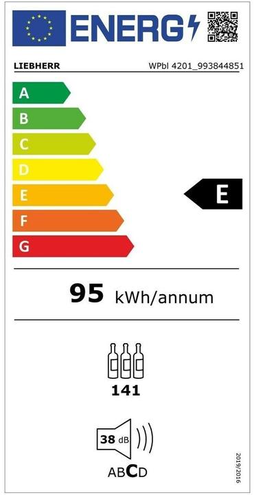 Label énergétique Liebherr Cave à vin GrandCru WPbl 4201