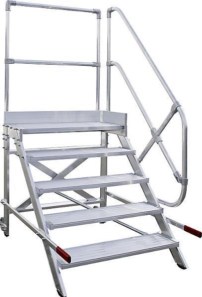 Actual product image Munk Mobile work platform, step width 600 mm, aluminium ribbed 4 steps (Scaffolding, 131.50 cm)