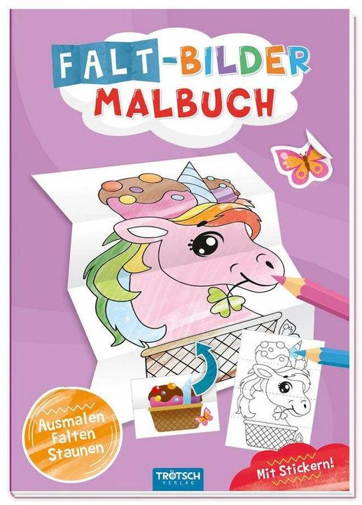Actual product image Unicorn folding colouring book