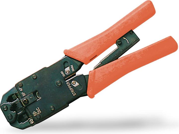 Digitus Multi Modulaire Krimptang Metaal geschikt voor 4P2C 4P4C 6P4C 6P6C 8P8C incl. Stripper en Knipper (205 mm)