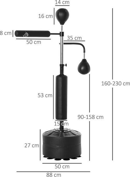 Immagine prodotto Homcom Manichino da boxe (158 cm, 15.10 kg)