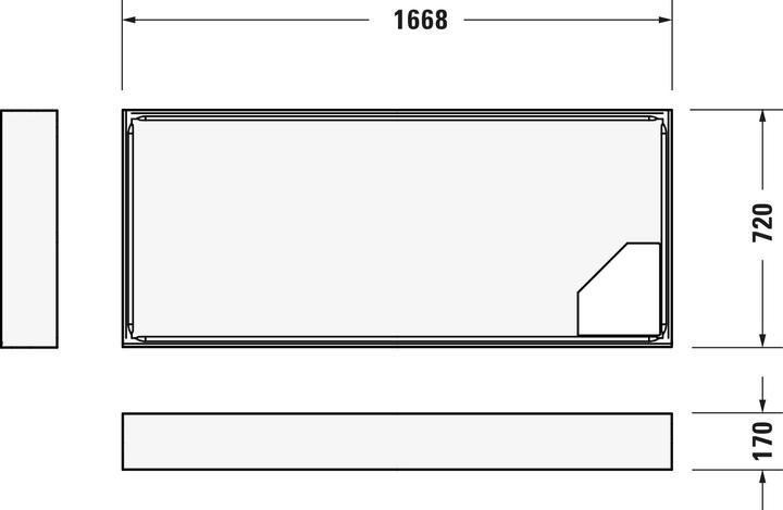 Actual product image Duravit Shower tray D-Code 1700 x 750 x 85 mm white smooth 7201000000000
