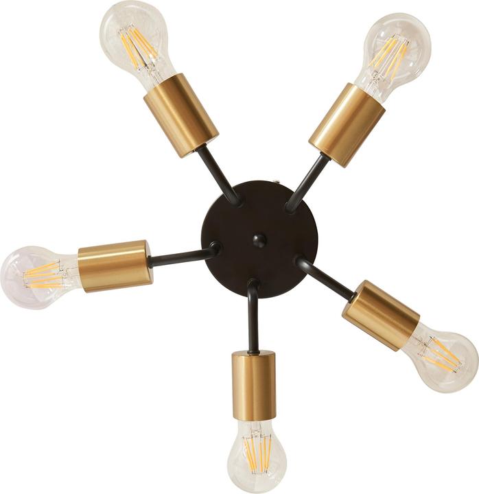 Actual product image Lux.Pro Deckenleuchte Barrow Schwarz/Gold (E27)